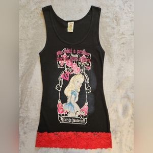 Disney Alice in wonderland black tank top size medium